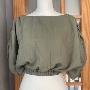 Olive green crop top